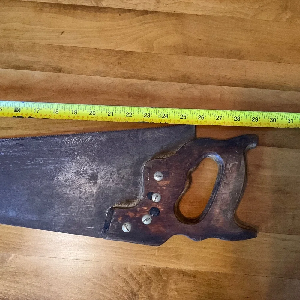 Vintage 1940's‎ Disston USA Hand Saw Woodworking Tool Antique Collectible